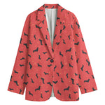 Cute Dachshund Pattern Print Women's Blazer