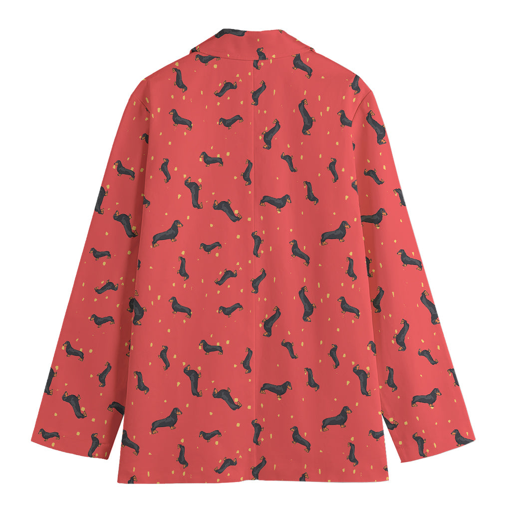 Cute Dachshund Pattern Print Women's Blazer