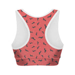 Cute Dachshund Pattern Print Women's Sports Bra