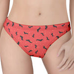 Cute Dachshund Pattern Print Women's Thong