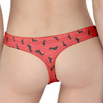 Cute Dachshund Pattern Print Women's Thong