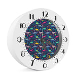 Cute Dino Floral Pattern Print Alarm Clock