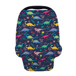 Cute Dino Floral Pattern Print Baby Seat Cover