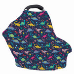Cute Dino Floral Pattern Print Baby Seat Cover