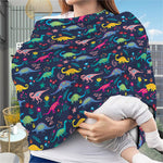 Cute Dino Floral Pattern Print Baby Seat Cover