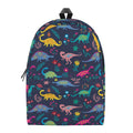 Cute Dino Floral Pattern Print School Backpack