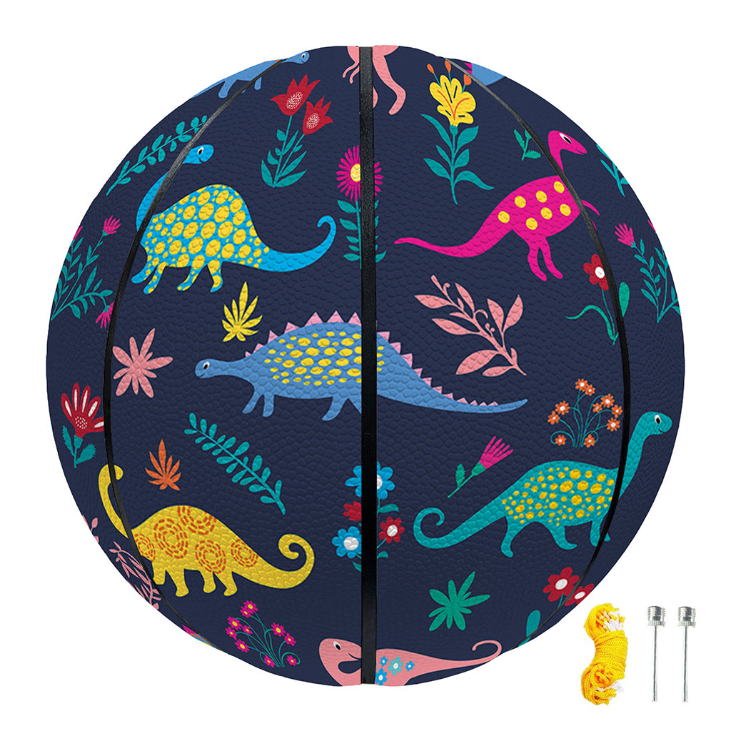 Cute Dino Floral Pattern Print Basketball