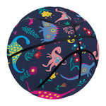 Cute Dino Floral Pattern Print Basketball