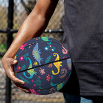Cute Dino Floral Pattern Print Basketball