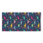 Cute Dino Floral Pattern Print Beach Towel