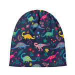 Cute Dino Floral Pattern Print Beanie