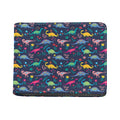 Cute Dino Floral Pattern Print Bifold Wallet