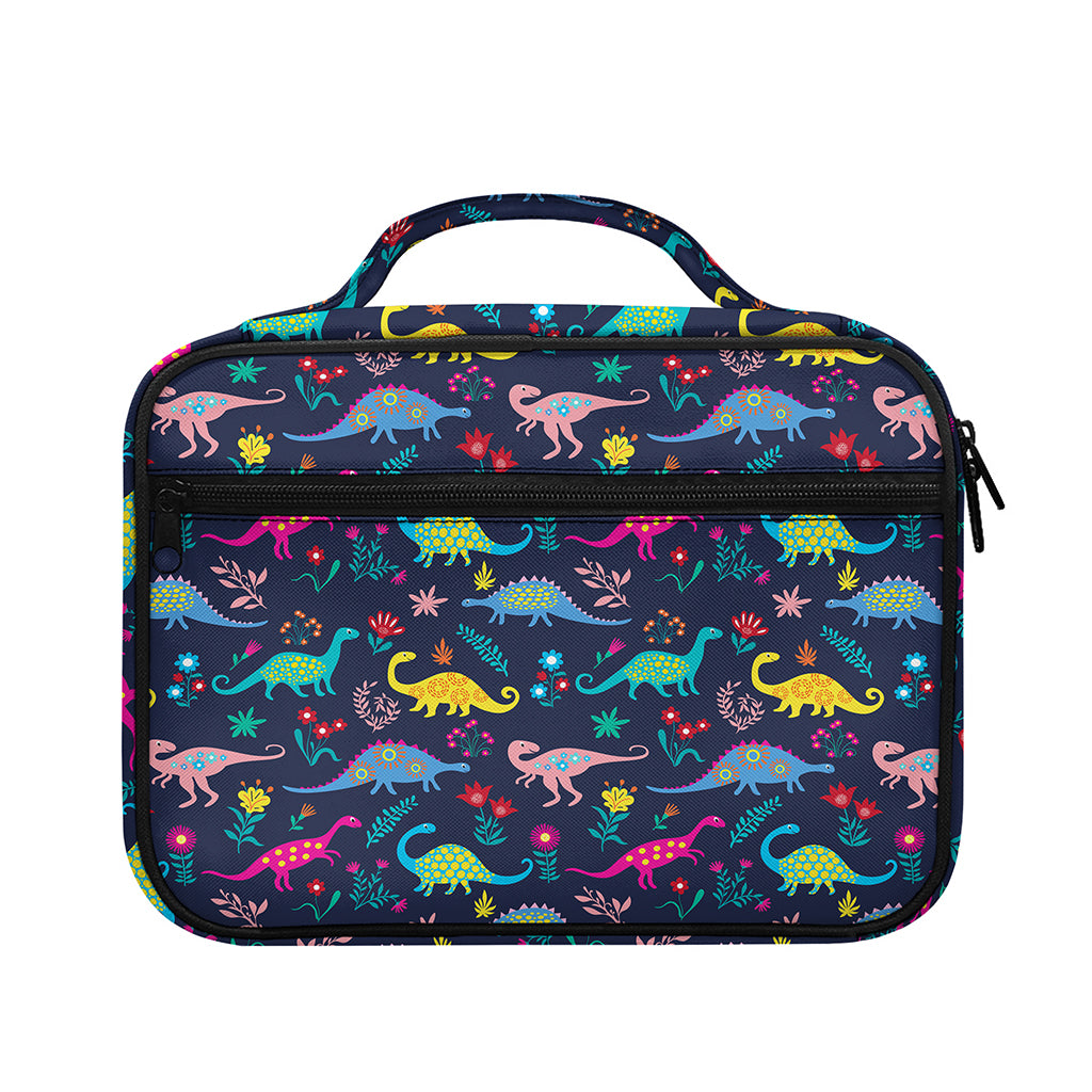 Cute Dino Floral Pattern Print Briefcase Bible Bag