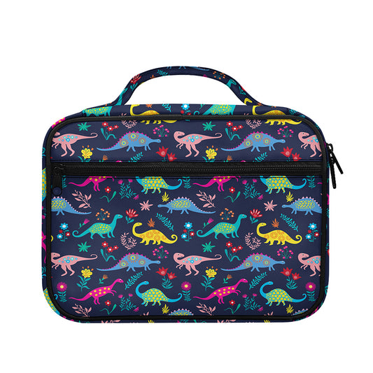 Cute Dino Floral Pattern Print Briefcase Bible Bag
