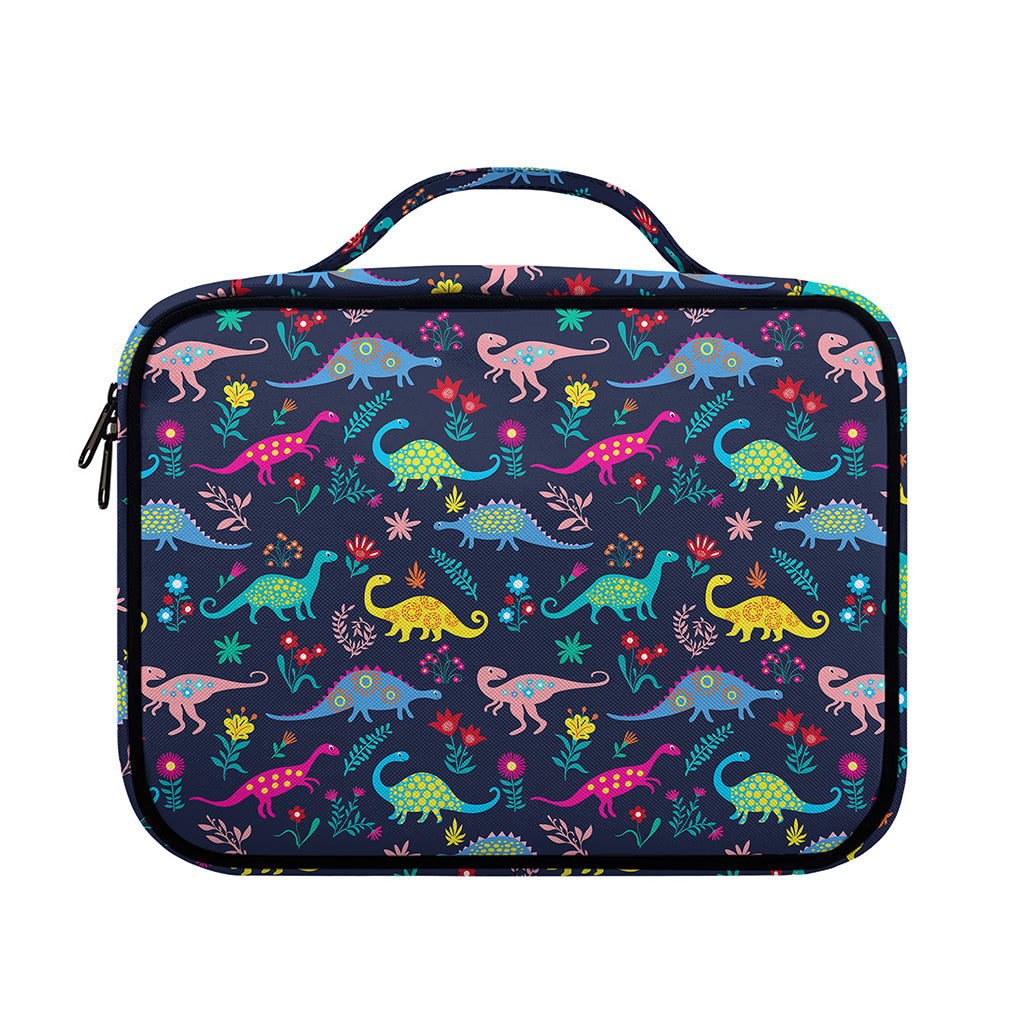 Cute Dino Floral Pattern Print Briefcase Bible Bag
