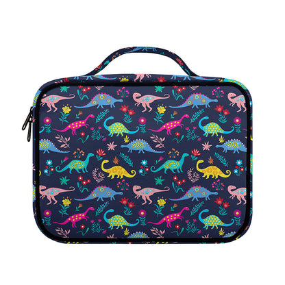 Cute Dino Floral Pattern Print Briefcase Bible Bag