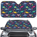 Cute Dino Floral Pattern Print Car Windshield Sun Shade