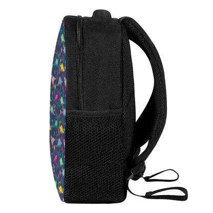 Cute Dino Floral Pattern Print Casual Backpack