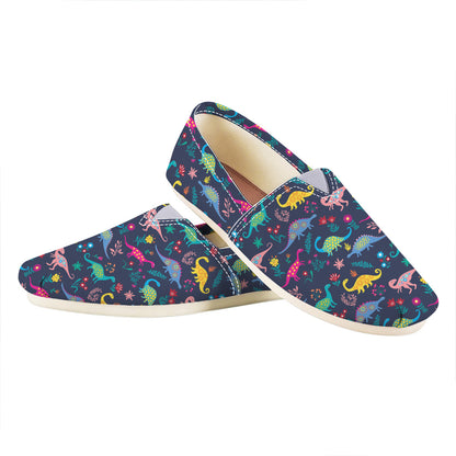 Cute Dino Floral Pattern Print Casual Shoes