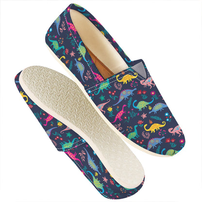 Cute Dino Floral Pattern Print Casual Shoes