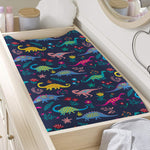 Cute Dino Floral Pattern Print Changing Pad Cover