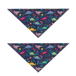 Cute Dino Floral Pattern Print Dog Bandana