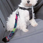 Cute Dino Floral Pattern Print Dog Seat Belt