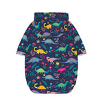 Cute Dino Floral Pattern Print Dog Zip Up Hoodie