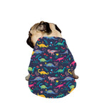 Cute Dino Floral Pattern Print Dog Zip Up Jacket