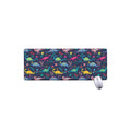 Cute Dino Floral Pattern Print Extended Mouse Pad