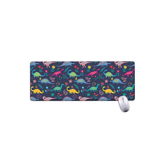 Cute Dino Floral Pattern Print Extended Mouse Pad