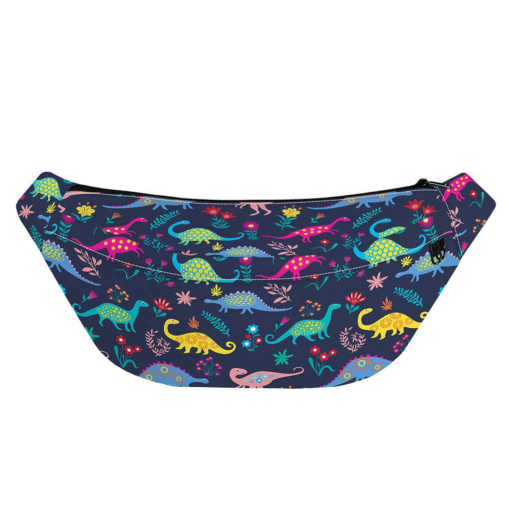 Cute Dino Floral Pattern Print Fanny Pack