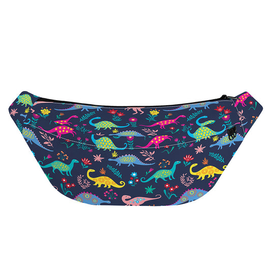 Cute Dino Floral Pattern Print Fanny Pack