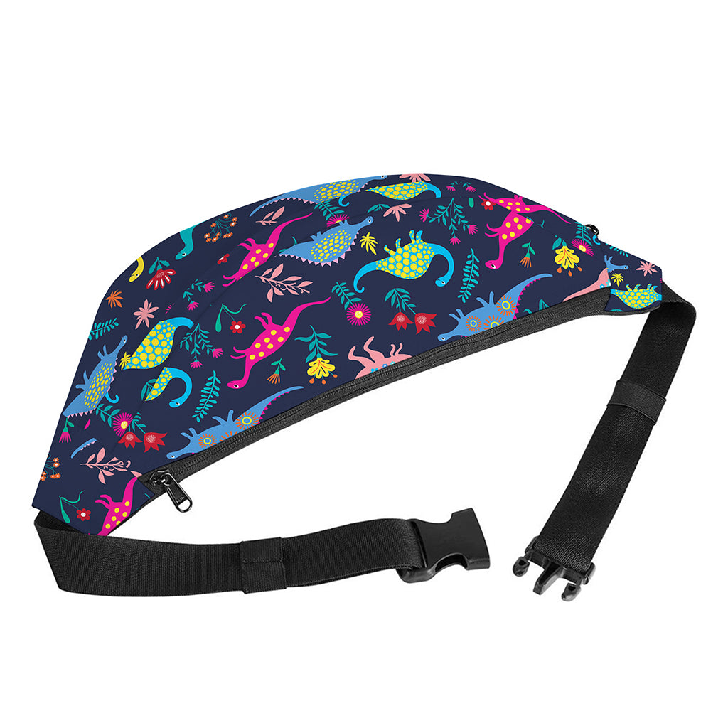 Cute Dino Floral Pattern Print Fanny Pack