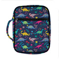 Cute Dino Floral Pattern Print Front Pocket Bible Bag