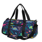 Cute Dino Floral Pattern Print Gym Bag