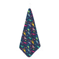 Cute Dino Floral Pattern Print Hand Towel