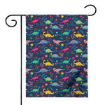 Cute Dino Floral Pattern Print House Flag