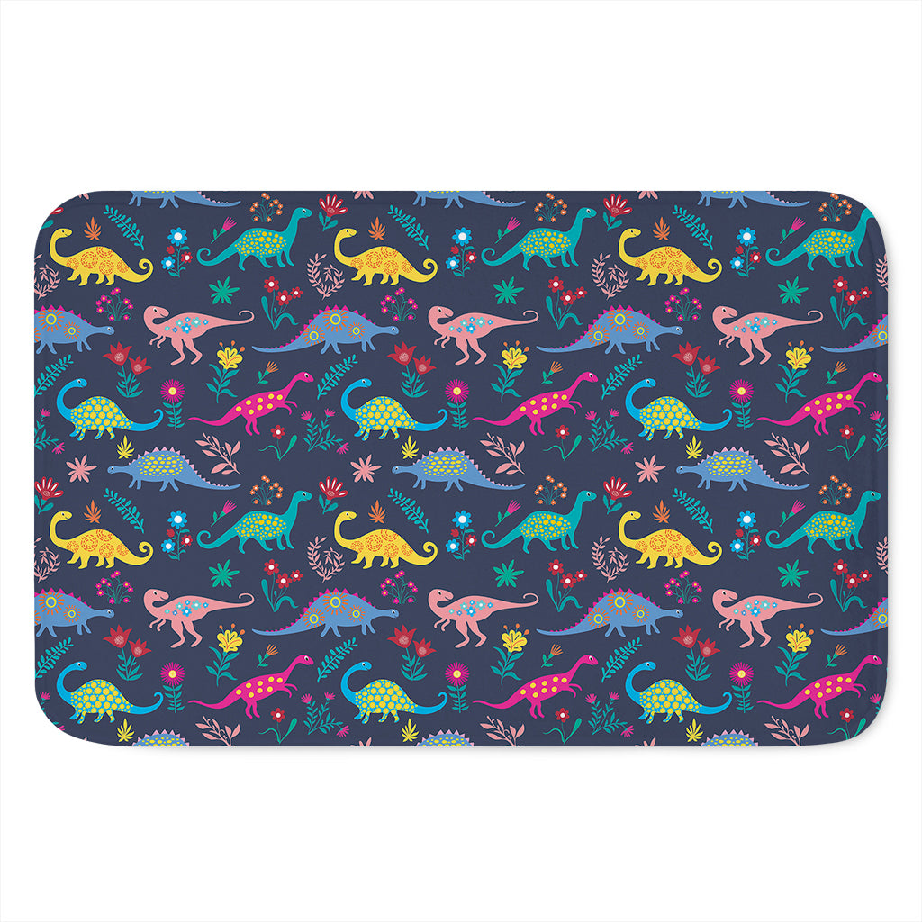 Cute Dino Floral Pattern Print Indoor Door Mat