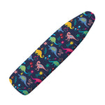 Cute Dino Floral Pattern Print Ironing Board Cover