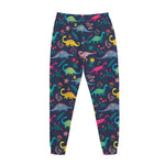 Cute Dino Floral Pattern Print Jogger Pants