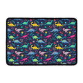 Cute Dino Floral Pattern Print Kitchen Mat