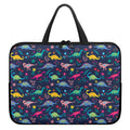 Cute Dino Floral Pattern Print Laptop Sleeve With Handle