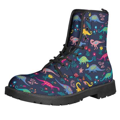 Cute Dino Floral Pattern Print Backpack