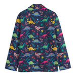 Cute Dino Floral Pattern Print Men's Blazer