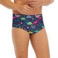 Cute Dino Floral Pattern Print Men's Briefs