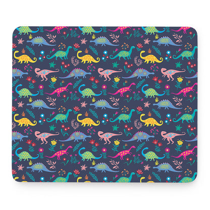 Cute Dino Floral Pattern Print Mouse Pad