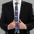 Cute Dino Floral Pattern Print Necktie