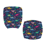 Cute Dino Floral Pattern Print Office Chair Cover