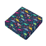 Cute Dino Floral Pattern Print Outdoor Seat Cushion Cover
